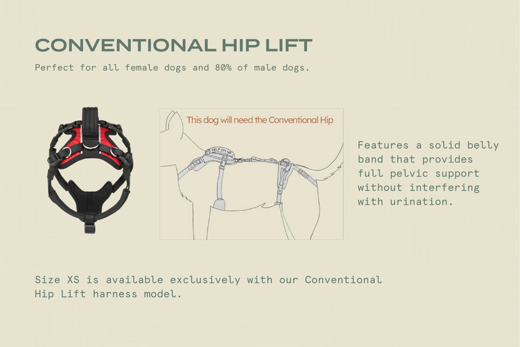 Help 'Em Up Front and Rear U-Band Harness (for male dogs needing extra room)