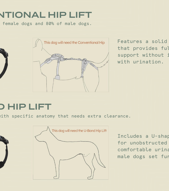 Help 'Em Up Front and Rear U-Band Harness (for male dogs needing extra room)